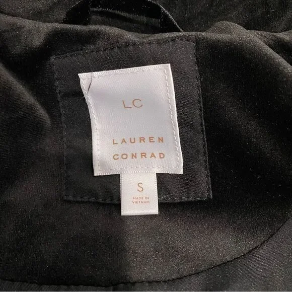 Lauren Conrad Velvet Moto zip Jacket Black Size S - Picture 6 of 10
